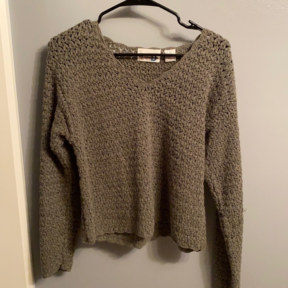 green sweater